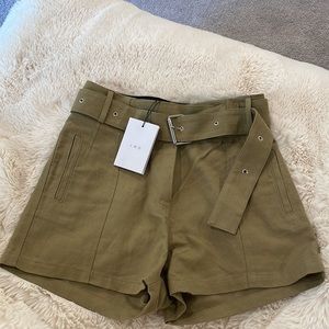 NWT IRO Light Khaki Belted Shorts